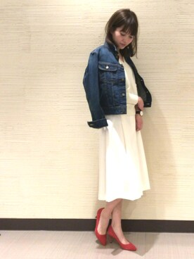 「URBAN RESEARCH ROSSO WOMEN（アーバンリサーチ　ロッソ）のアイテム（デニムジャケット）」を使った、fukudaさん（レディース・160cm）の冬コーディネート