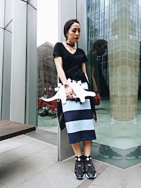 「THE WHITEPEPPERのアイテム」を使った、Florence Chanさん（レディース・170cm）の春コーディネート