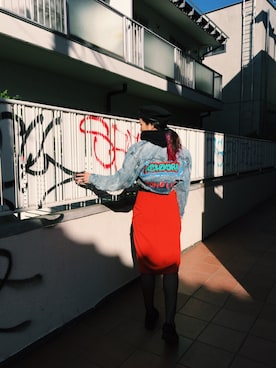 「PAMEO POSE」｜「アイテム（デニムジャケット）」を使った、Florence Chanさん（レディース・170cm）の春コーディネート