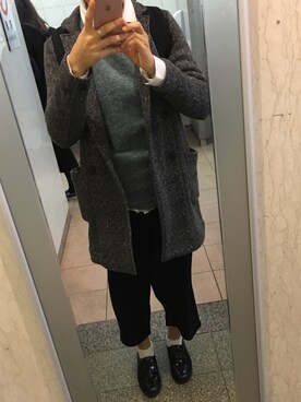 「TIENS ecoute（ティアンエクート）のアイテム（チェスターコート）」を使った、ゆうさん（レディース・160cm）の冬コーディネート