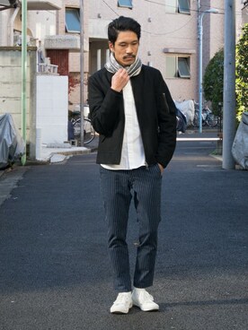 アンティークストライプデニムスラックスアンクルを使ったメンズ人気ファッションコーディネート Wear