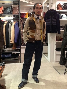 「B'2nd（ビーセカンド）のアイテム（ダウンベスト）」を使った、B'2nd JIYUGAOKAさん（メンズ・173cm）の秋コーディネート