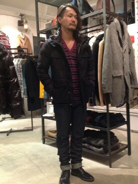 「B'2nd（ビーセカンド）のアイテム（ダウンジャケット/コート）」を使った、B'2nd JIYUGAOKAさん（メンズ・170cm）の秋コーディネート