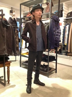 「B'2nd（ビーセカンド）のアイテム（ライダースジャケット）」を使った、B'2nd JIYUGAOKAさん（メンズ・173cm）の秋コーディネート