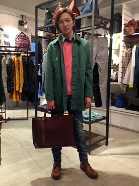 「シャンブレーシャツ」｜「アイテム（その他アウター）」を使った、B'2nd JIYUGAOKAさん（メンズ・175cm）の冬コーディネート