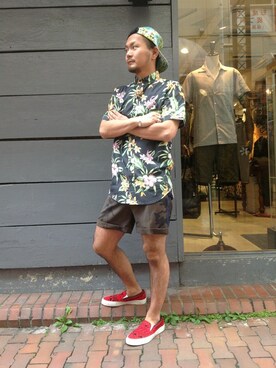 「B'2nd（ビーセカンド）のアイテム（帽子）」を使った、B'2nd JIYUGAOKAさん（メンズ・170cm）の夏コーディネート