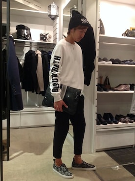 「B'2nd（ビーセカンド）のアイテム（帽子）」を使った、B'2nd JIYUGAOKAさん（メンズ・175cm）の秋コーディネート