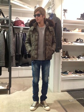 「B'2nd（ビーセカンド）のアイテム（ダウンジャケット/コート）」を使った、B'2nd JIYUGAOKAさん（メンズ・175cm）の冬コーディネート