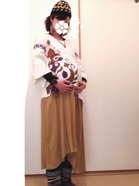 「チャイハネ（チャイハネ）のアイテム（レッグウォーマー）」を使った、ymさん（レディース・159cm）の冬コーディネート
