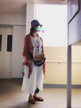 「チャイハネ（チャイハネ）のアイテム（ショルダーバッグ）」を使った、ymさん（レディース・159cm）の夏コーディネート