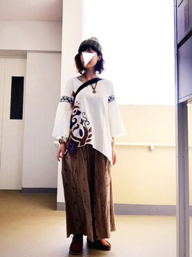 「チャイハネ（チャイハネ）のアイテム（ショルダーバッグ）」を使った、ymさん（レディース・159cm）の秋コーディネート