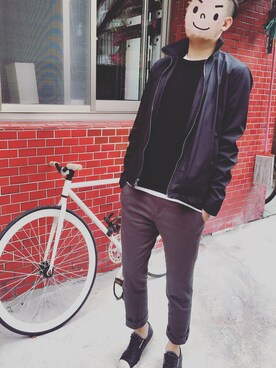 「アイテム（ジャージ）」を使った、Mr.Nonameさん（メンズ・175cm・20代）の秋コーディネート