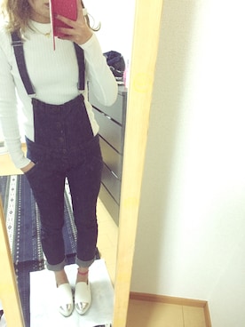 「Marc by Marc Jacobs（マークバイマークジェイコブス）のLOGO DAISY PENDANT（ネックレス、ゴールド系）」を使った、chachaさん（レディース・154cm）の冬コーディネート