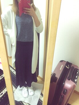 「SENSE OF PLACE by URBAN RESEARCH（センスオブプレイスバイアーバンリサーチ）のアイテム（ジャケット/アウター、ホワイト系）」を使った、chachaさん（レディース・154cm）の冬コーディネート