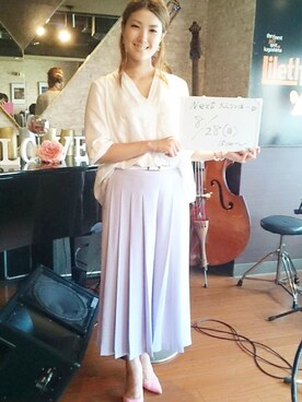 「LE TALON（ルタロン）のアイテム（パンプス、ピンク系）」を使った、Mayu-さん（レディース）の夏コーディネート