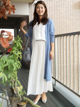 「MOUSSY（マウジー）のアイテム（ジャケット/アウター、ブルー系）」を使った、Mayu-さん（レディース）の夏コーディネート
