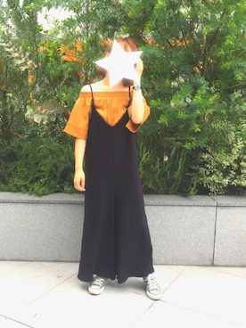 「Omekashi（オメカシ）のアイテム（オールインワン・サロペット）」を使った、REIさん（レディース・150cm）の夏コーディネート
