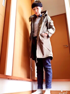 「UNIQLO（ユニクロ）のアイテム（その他パンツ、ブルー系）」を使った、main         co.さん（レディース・160cm）の春コーディネート