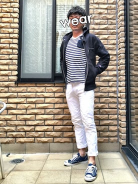 Hige-chiriさんの「CONVERSE コンバース JACK PURCELL HS V　ジャックパーセル HS V  NAVY 」を使ったコーディネート