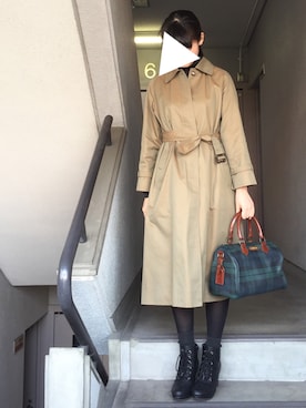 「Polo Ralph Lauren」｜「アイテム（トレンチコート）」を使った、すゞさん（レディース・165cm）の冬コーディネート