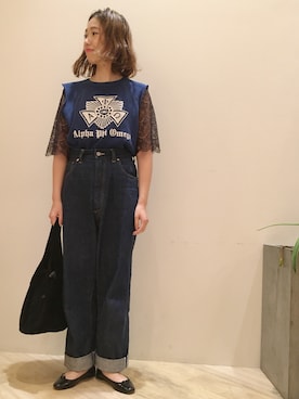 「Sheta（シータ）のアイテム（トップス）」を使った、にしむらりささん（レディース・157cm）の夏コーディネート