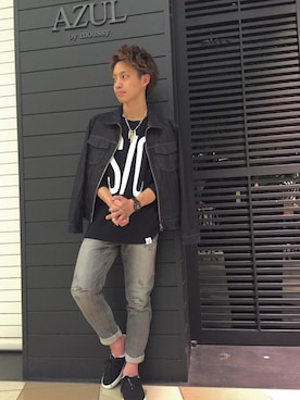 「AZUL by moussy（アズールバイマウジー）のアイテム（ブルゾン）」を使った、YUKI kojimaさん（メンズ・172cm）の秋コーディネート
