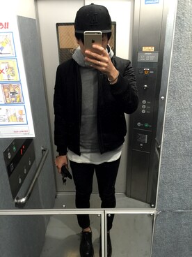 「アイテム（MA-1）」を使った、yamaimoさん（メンズ・183cm・20代）の秋コーディネート