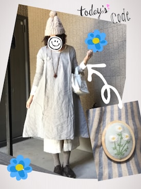 「マーガレット」｜「アイテム（ワンピース/ドレス）」を使った、しお＊さん（レディース・163cm）の冬コーディネート