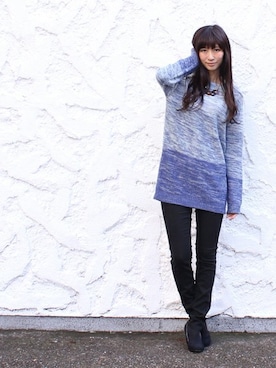 「Parfum de Charmant Fleur（パルファムドゥシャルマンフルール）のParfum de Charmant Fleur/パルファムドゥシャルマンフルール/big chain necklace(ビッグチェーンネックレス）（ネックレス）」を使った、Parfum  snapさん（レディース・168cm）の冬コーディネート