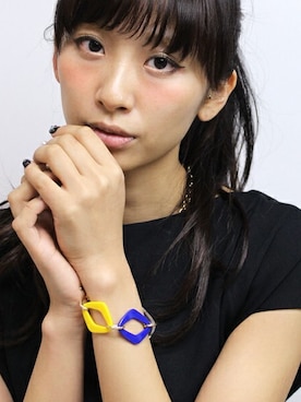 「Parfum de Charmant Fleur（パルファムドゥシャルマンフルール）のParfum de Charmant Fleur/パルファムドゥシャルマンフルール/big chain necklace(ビッグチェーンネックレス）（ネックレス）」を使った、Parfum  snapさん（レディース・168cm）の冬コーディネート