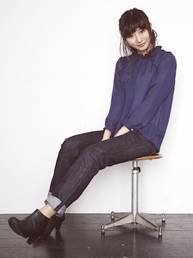 「フリルトップス」｜Parfum  snapさん（レディース・168cm）の冬コーディネート