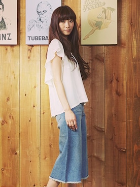 「フレアスリーブ」｜Parfum  snapさん（レディース・165cm）の夏コーディネート