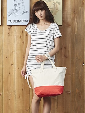 「アイテム（トートバッグ、その他）」を使った、Parfum  snapさん（レディース・165cm）の夏コーディネート