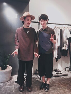 「HARE（ハレ）のブロッキングシャツ(HARE)（シャツ/ブラウス）」を使った、kou_shunketsuさん（メンズ・172cm）の夏コーディネート