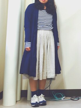 「学校」｜「アイテム（ノーカラージャケット）」を使った、ayakaさん（レディース・155cm）の夏コーディネート