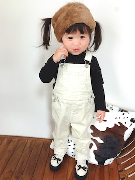 「GLOBAL WORK（グローバルワーク）のアイテム（オールインワン・サロペット）」を使った、umico♡さん（キッズ・80cm）の秋コーディネート