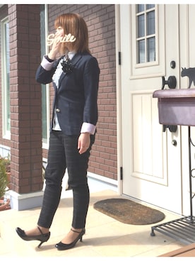 「TOMMY HILFIGER（トミーヒルフィガー）のアイテム（テーラードジャケット）」を使った、ゆきだるま☆さん（レディース・148cm）の春コーディネート