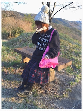 「フリルトート」｜「アイテム（スウェット）」を使った、ゆきだるま☆さん（レディース・148cm）の春コーディネート