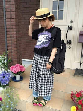 「RNA SLANG（アールエヌエースラング）のアイテム」を使った、ゆきだるま☆さん（レディース・148cm）の春コーディネート