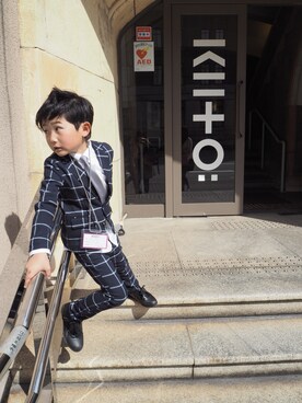 「GENERATOR（ジェネレーター）のアイテム（フォーマルスーツ/小物）」を使った、Tom☆さん（キッズ・110cm）の春コーディネート