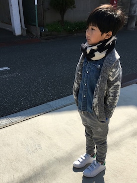 「ドラフトGAP」｜「アイテム（その他アウター）」を使った、Tom☆さん（キッズ・110cm）の冬コーディネート