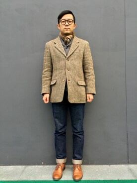 「ESPRIT（エスプリ）のアイテム（パンツ）」を使った、莱奥安托万さん（メンズ・173cm）の冬コーディネート