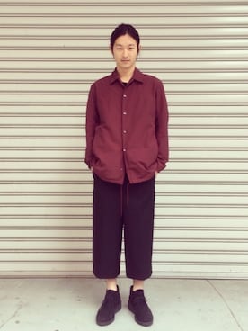 「LAD MUSICIAN（ラッドミュージシャン）のアイテム（ナイロンジャケット）」を使った、内田智也さん（メンズ・177cm）の春コーディネート