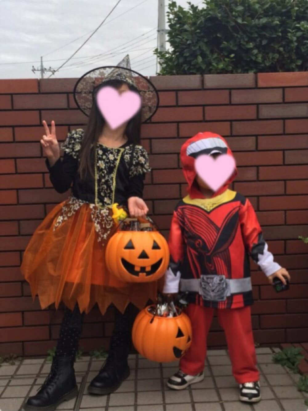 「HappyHalloween、HALLOWEEN2016、ハロウィンコーデ、ハロウィン、ハロウィン 仮装」｜「トイザらスのアイテム（ワンピース、オレンジ系）」を使った、kurukanaさん（キッズ・120cm）の秋コーディネートの1枚目の写真