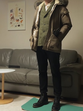 「출근룩」｜Haaarkさん（メンズ・178cm）の冬コーディネート