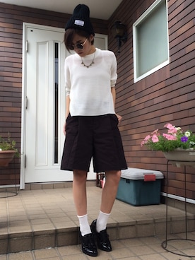 「キュロット」｜「アイテム（その他シューズ）」を使った、ma.さん（レディース・157cm）の秋コーディネート