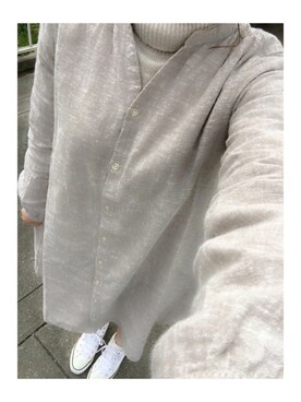 「CONVERSE（コンバース）のCONVERSE ALL STAR　ハイカットスニーカー（スニーカー、ホワイト系）」を使った、moeさん（レディース・155cm）の春コーディネート