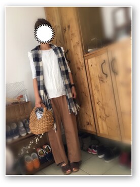 「おとなコーデ」｜「アイテム（アナログ腕時計）」を使った、machikoさん（レディース・155cm）の夏コーディネート