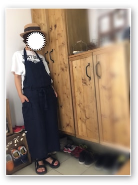「prit（プリット）のアイテム（つなぎ/オールインワン）」を使った、machikoさん（レディース・155cm）の夏コーディネート
