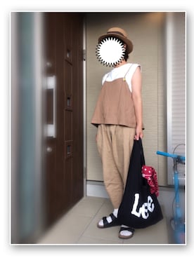 「アイテム（キャミソール、ベージュ系）」を使った、machikoさん（レディース・155cm）の夏コーディネート